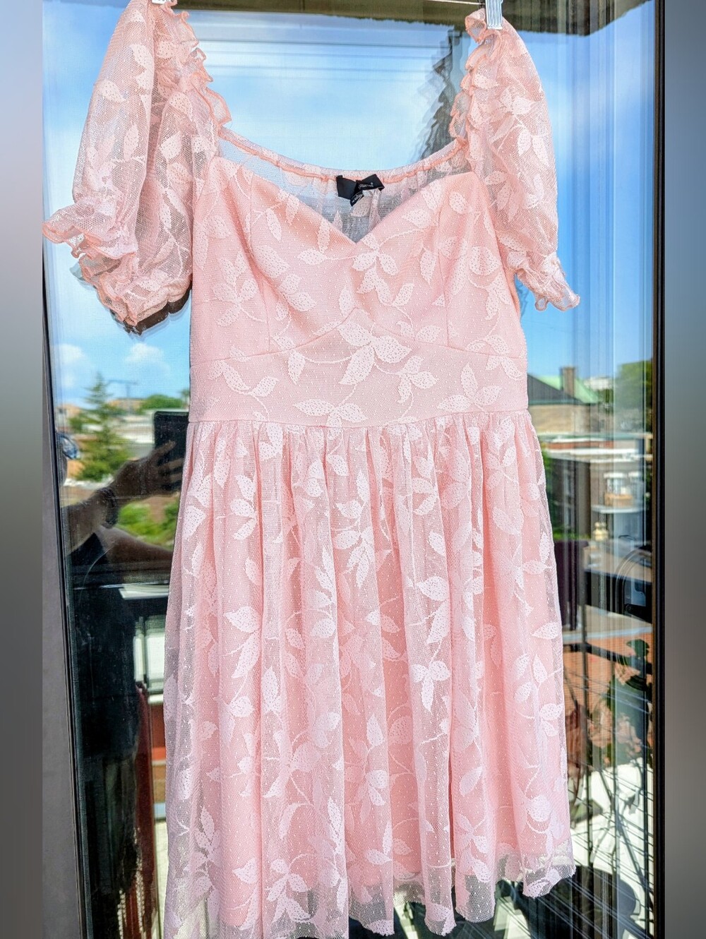 SBETRO Pink Lace Babydoll Dress L | 90s Kinderwhore Coquette Robe Courte Rose